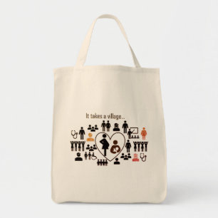 Bolso De Tela ABM Se necesita un Tote de compras en la aldea