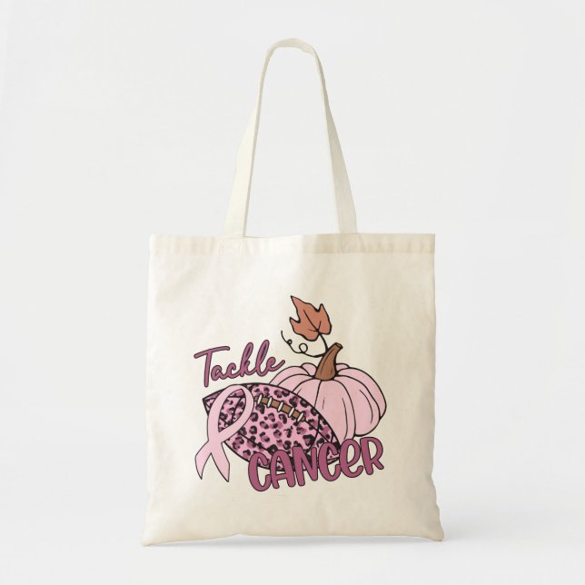 Bolso De Tela Abordar el cáncer de pulpa de fútbol cáncer de mam (Frente)