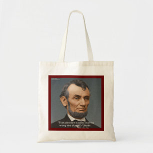 Bolso De Tela Abraham Lincoln y cita patriótica