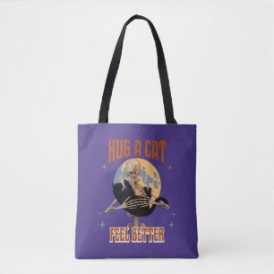 Bolso De Tela Abraza a un Gato Siente Mejor Humor de Gato Introv
