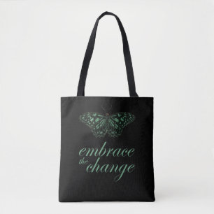 Bolso De Tela Abraza el cambio - Mariposa verde