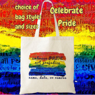 Bolso De Tela Abrazar el ORGULLO no prejuzgar el arte arcoiris