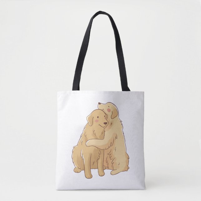 Bolso De Tela Abrazo de Golden Retriever (Anverso)