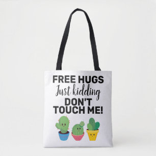 Bolso De Tela Abrazos libres, encantadores cactus, no me toquen