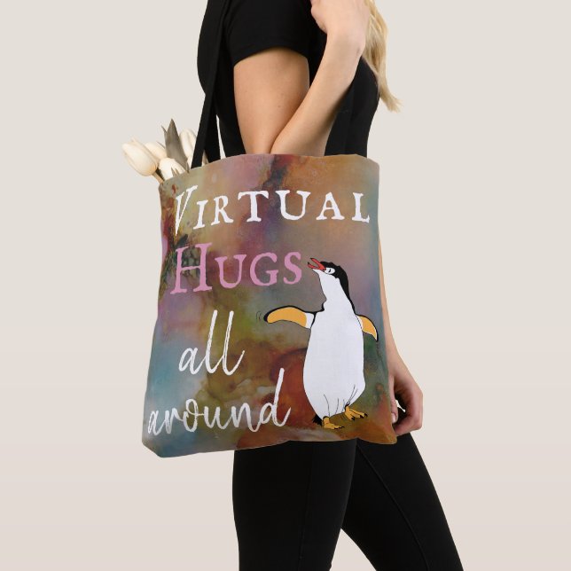 Bolso De Tela Abrazos virtuales por todos lados (Detalle)