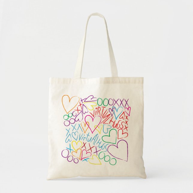 Bolso De Tela Abrazos virtuales por todos lados (Frente)