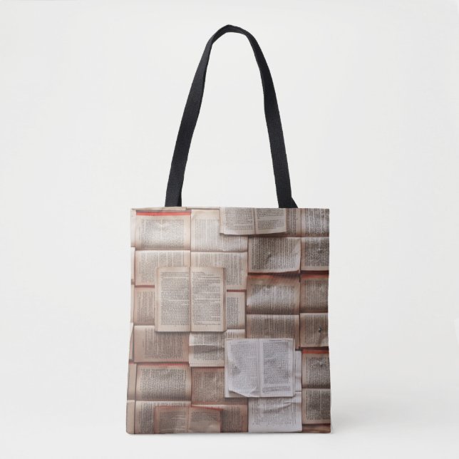 Bolso De Tela Abrir decoración de libros (Anverso)