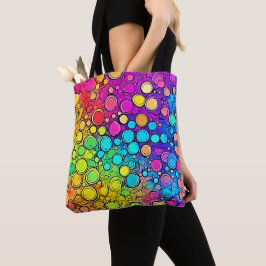 Bolso De Tela Abstracción de Burbuja de Arcoíris Vívido