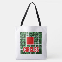 Bolso De Tela Abstracción manchada verde con acentos rojos
