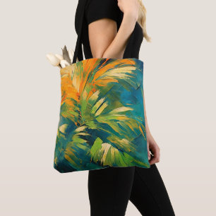 Bolso De Tela Abstracción Palma Explosión – Energía Tropical en