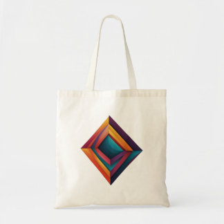 Bolso De Tela Abstract 3D Geometric Diamond Gradient Art