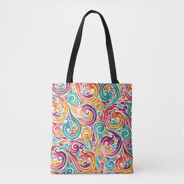Bolso De Tela Abstract colorful background. illustrationcarnival (Anverso)