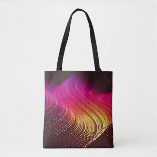 Bolso De Tela Abstract colorful digital landscape with flowing p