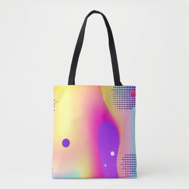 Bolso De Tela Abstract Colorful Pop Art Gradient  (Anverso)