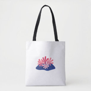 Bolso De Tela Abstract Coral Floral Minimalista