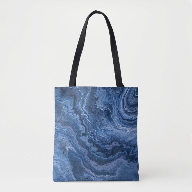 Bolso De Tela Abstract Deep Blue Marble (Anverso)
