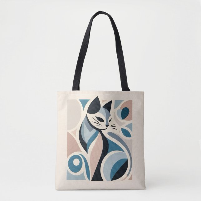 Bolso De Tela Abstract Feline Grace (Anverso)