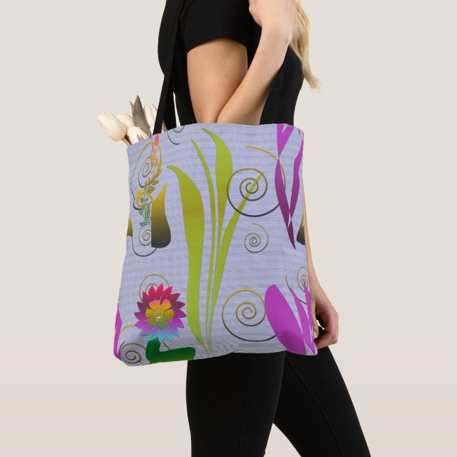 Bolso De Tela Abstract Floral with Spirals 3 (Detalle)
