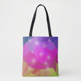 Bolso De Tela Abstract Geometric Crystal Mosaic in Pink