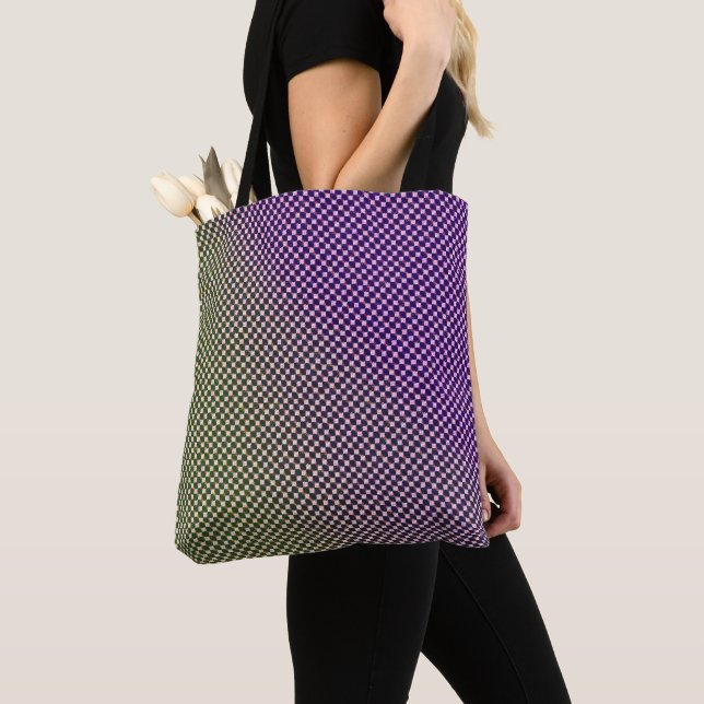 Bolso De Tela Abstract Geometric Gradient Checker Pattern 1278 (Detalle)