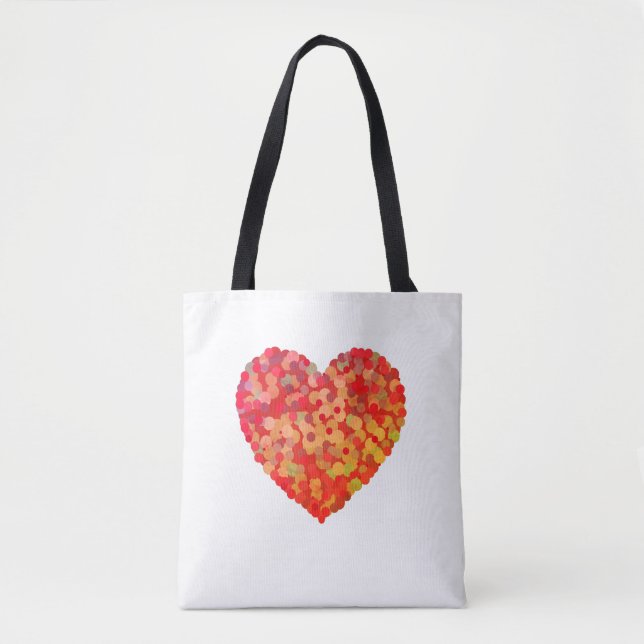 Bolso De Tela Abstract Heart Confetti Art (Anverso)