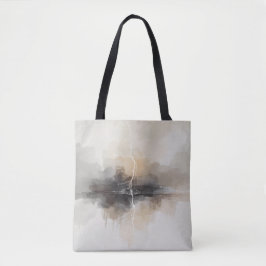 Bolso De Tela Abstract Lightning in Neutrals Print