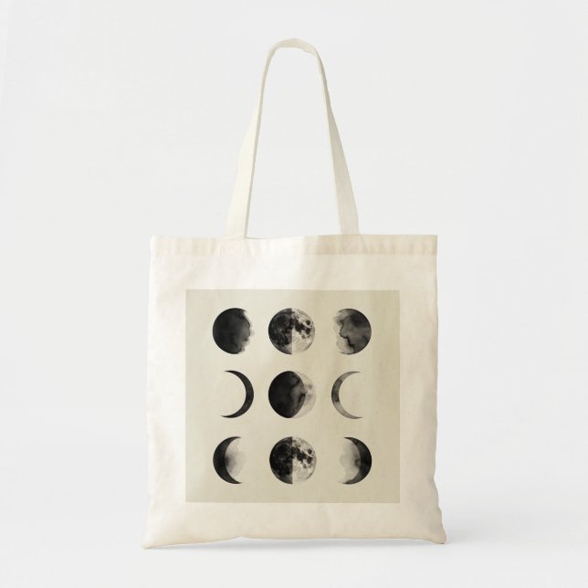 Bolso De Tela Abstract Moon Phases Wall Art Poster | Minimal Cel (Frente)