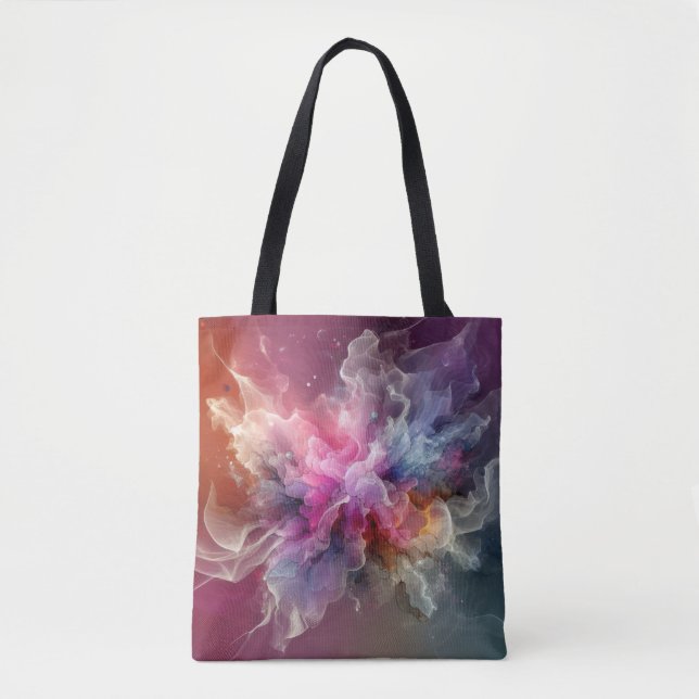 Bolso De Tela Abstract Old Rose Floral Cloud Landscape (Anverso)