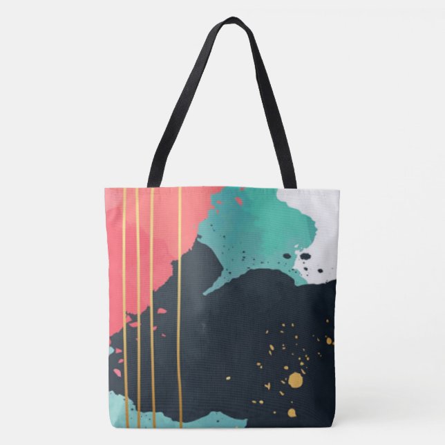 Bolso De Tela Abstract Paint Splatt (Anverso)