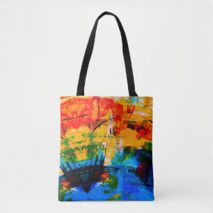 Bolso De Tela Abstract painting on concrete wall. illustration.