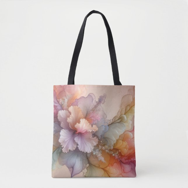 Bolso De Tela Abstract Pastel Lavender Floral Cloud Landscape (Anverso)