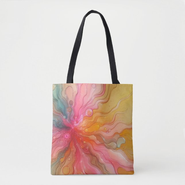 Bolso De Tela Abstract Rainbow Sun Rays Landscape (Anverso)