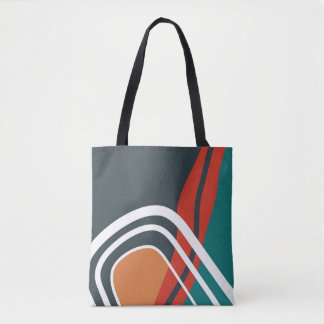 Bolso De Tela Abstract retro red blue white line art