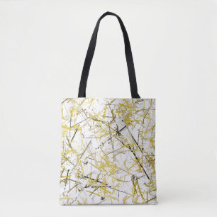 Bolso De Tela Abstract Scribbles - Mustard and Brown