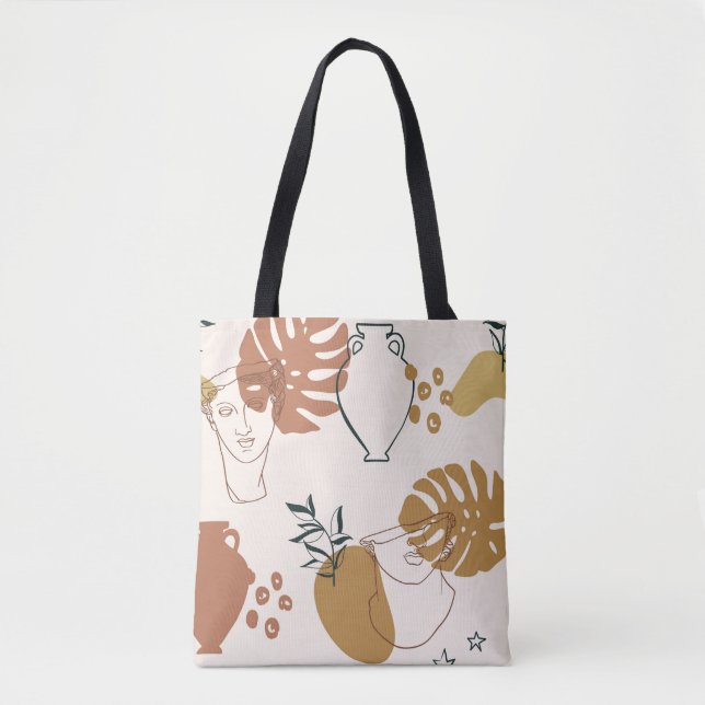 Bolso De Tela Abstract seamless pattern of Greek sculpture head  (Anverso)