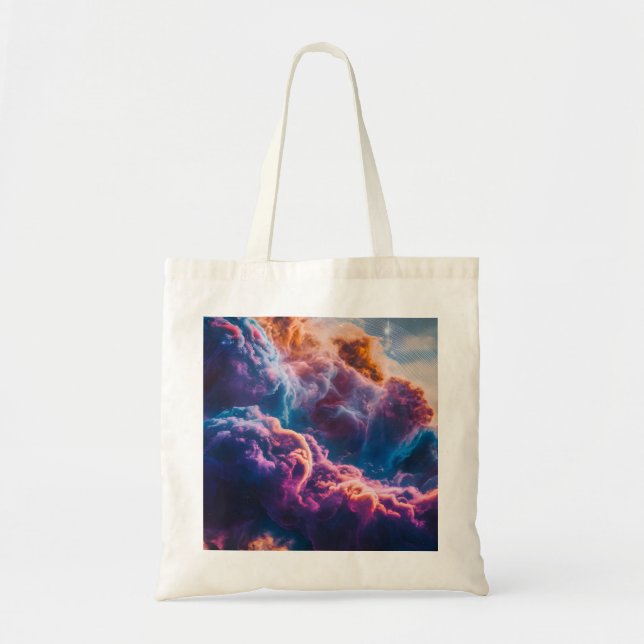 Bolso De Tela Abstract Space Nebula Art - Colorful Cosmic (Frente)