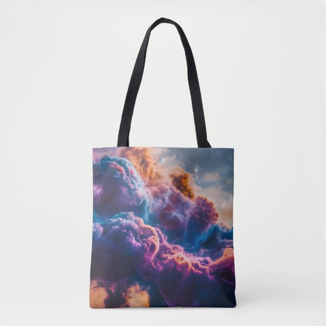 Bolso De Tela Abstract Space Nebula Art - Colorful Cosmic (Anverso)