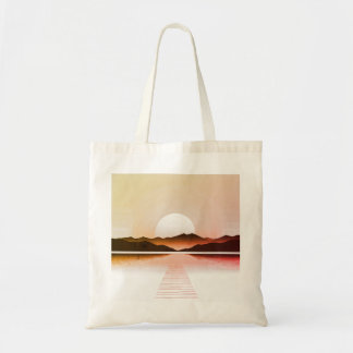 Bolso De Tela Abstract Sunset & Lake Tote Bag