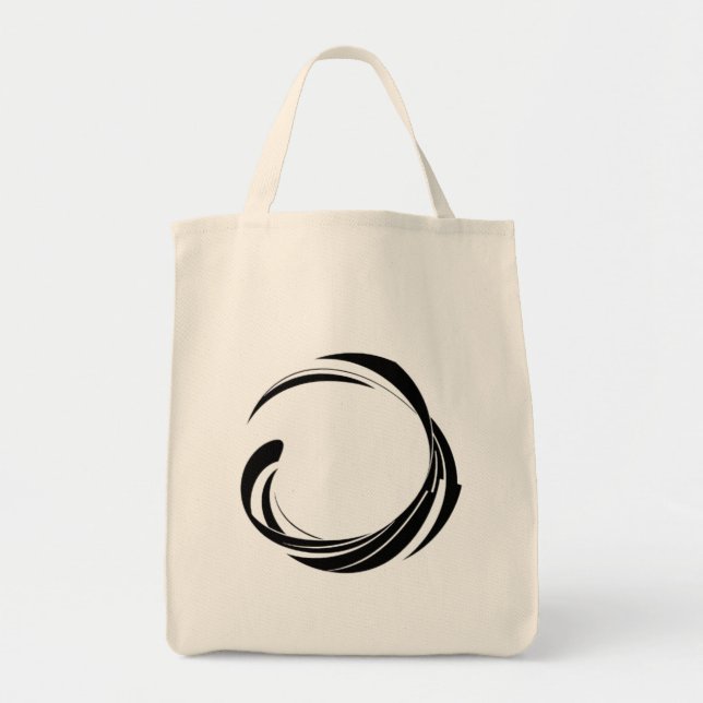 Bolso De Tela Abstract Swirl Circle Design – curved ring artwork (Frente)