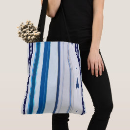Bolso De Tela Abstract Symphony in Blue 5 (Vertical Lines)