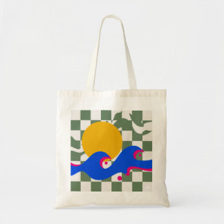 Bolso De Tela Abstract Terracotta Geometric Shapes Grid Poster