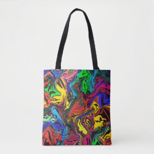 Bolso De Tela Abstracto Colorido Twirly / Paseado /