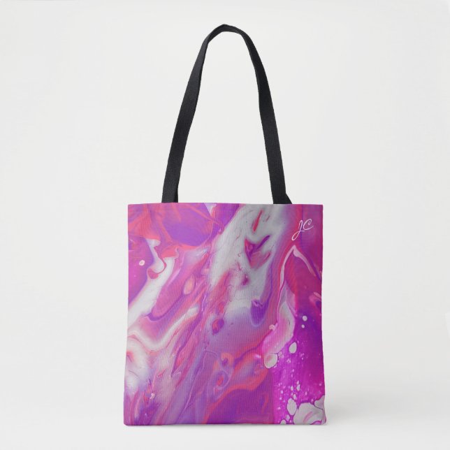 Bolso De Tela Abstracto de Pour acrílica (Anverso)