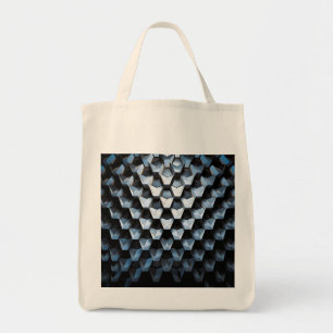 Bolso De Tela Abstracto Futurista Azul Geométrico Metálico