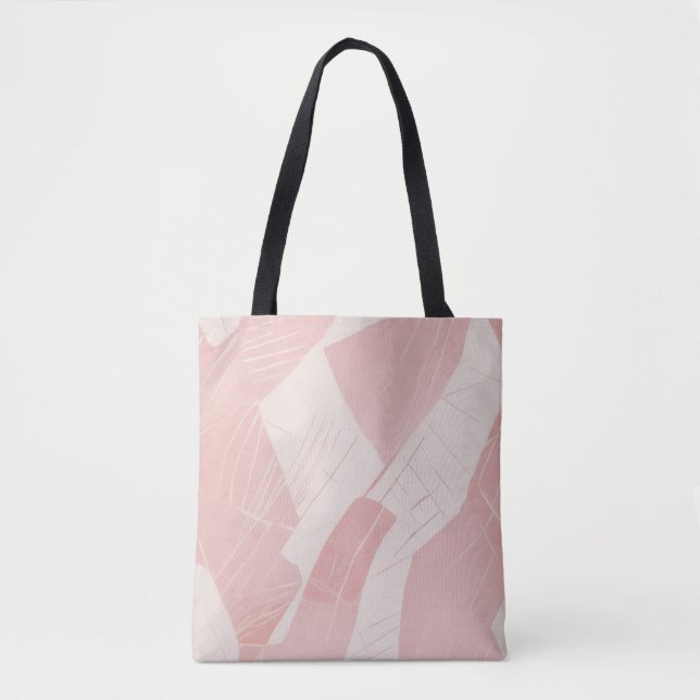 Bolso De Tela Abstracto Rosa Rubor Minimalista (Anverso)