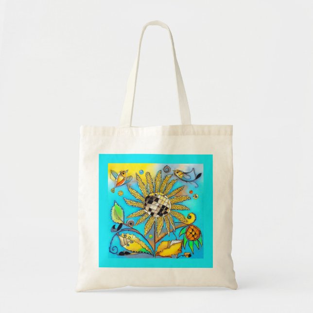 Bolso De Tela Abstrakte Sonnenblume (Frente)