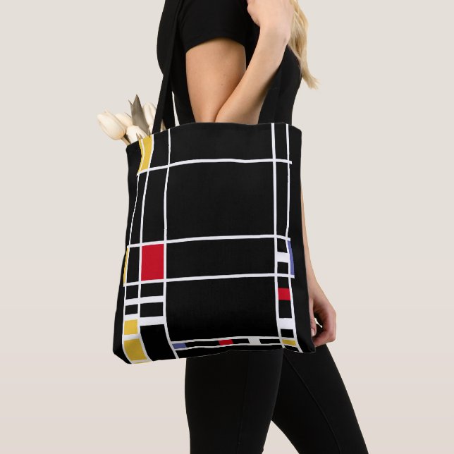 Bolso De Tela Abstrato modernista "Trafalgar Square" negativo (Detalle)