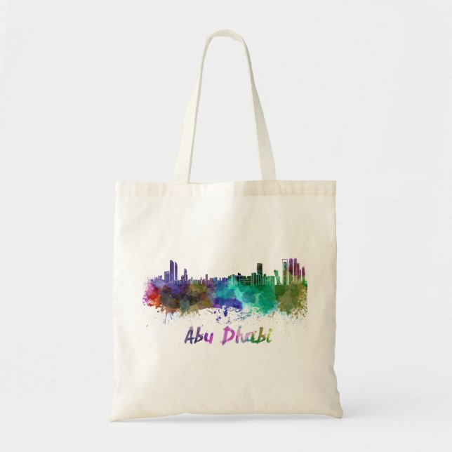 Bolso De Tela Abu Dhabi skyline in watercolor (Frente)
