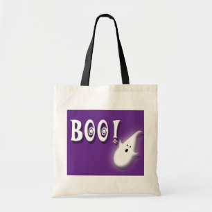 Bolso De Tela ¡Abucheo! Púrpura del fantasma de Halloween