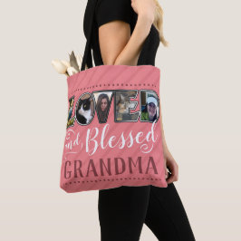 Bolso De Tela Abuela amada y bendecida Collage de fotos